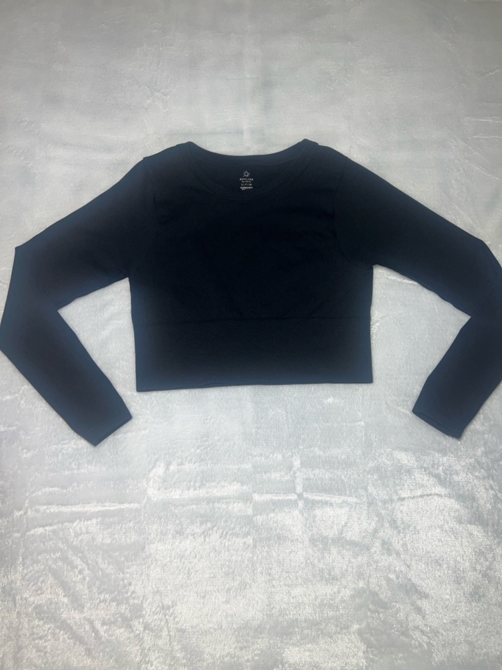 Offline by Aerie Black Cropped Long-Sleeve Top